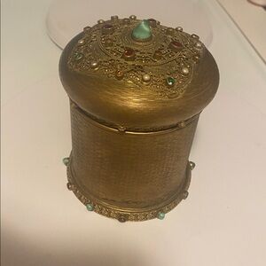 Austrian Powder/Jewelry/Trinket Box W/Bronze Jeweled Lid by Josef Hoffmann 1905